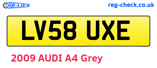 LV58UXE are the vehicle registration plates.