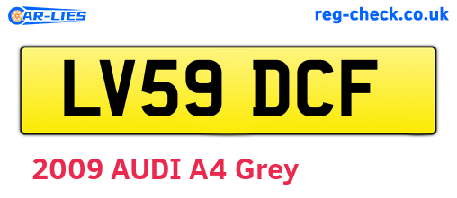 LV59DCF are the vehicle registration plates.
