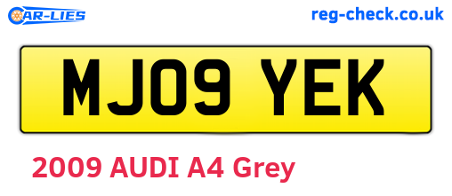 MJ09YEK are the vehicle registration plates.