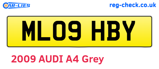 ML09HBY are the vehicle registration plates.