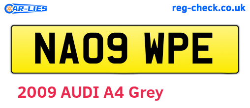NA09WPE are the vehicle registration plates.
