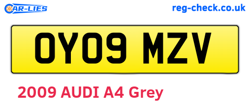 OY09MZV are the vehicle registration plates.