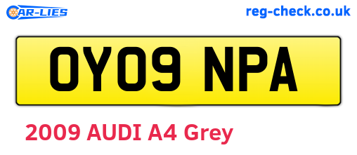 OY09NPA are the vehicle registration plates.