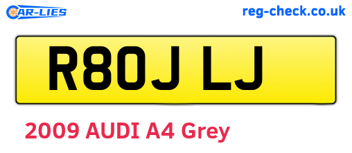 R80JLJ are the vehicle registration plates.