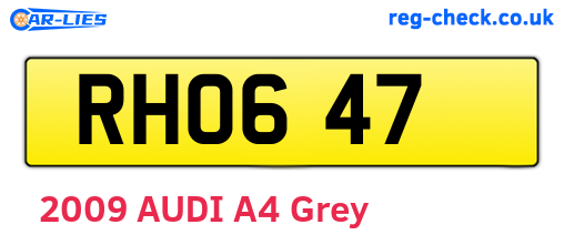 RHO647 are the vehicle registration plates.