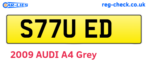 S77UED are the vehicle registration plates.