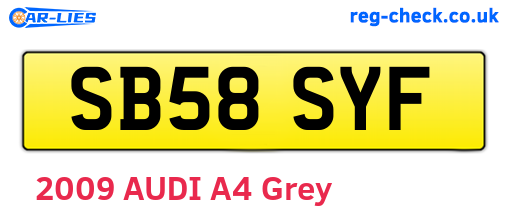 SB58SYF are the vehicle registration plates.