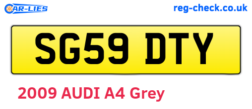 SG59DTY are the vehicle registration plates.
