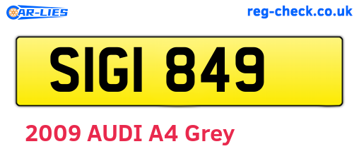 SIG1849 are the vehicle registration plates.