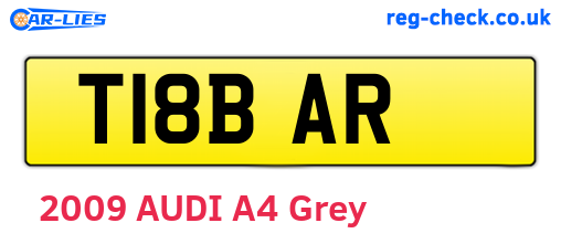 T18BAR are the vehicle registration plates.