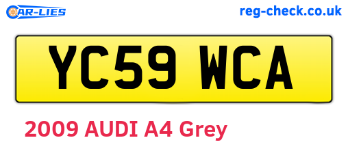 YC59WCA are the vehicle registration plates.