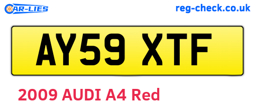 AY59XTF are the vehicle registration plates.