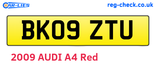 BK09ZTU are the vehicle registration plates.