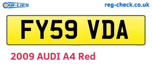 FY59VDA are the vehicle registration plates.