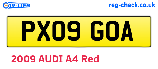 PX09GOA are the vehicle registration plates.