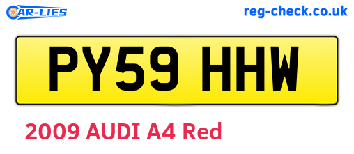 PY59HHW are the vehicle registration plates.