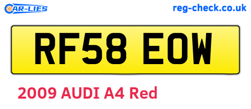 RF58EOW are the vehicle registration plates.