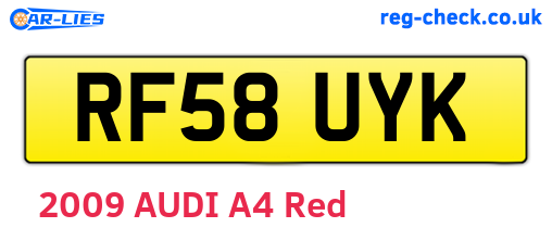 RF58UYK are the vehicle registration plates.