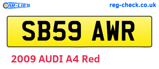 SB59AWR are the vehicle registration plates.