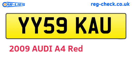 YY59KAU are the vehicle registration plates.