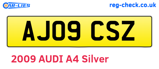 AJ09CSZ are the vehicle registration plates.