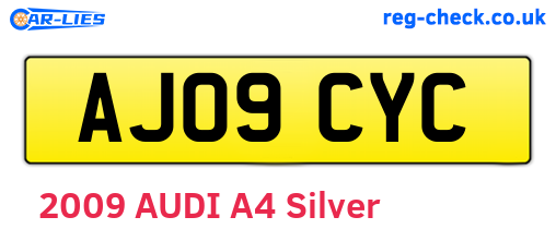 AJ09CYC are the vehicle registration plates.