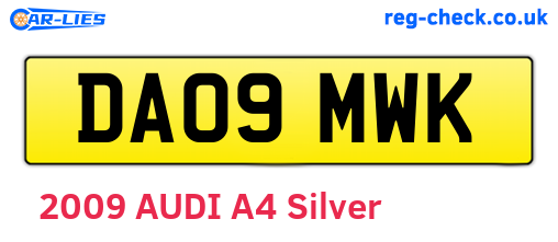 DA09MWK are the vehicle registration plates.
