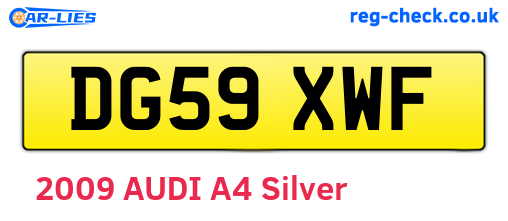 DG59XWF are the vehicle registration plates.