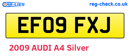 EF09FXJ are the vehicle registration plates.