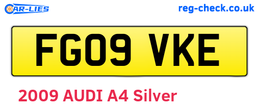 FG09VKE are the vehicle registration plates.
