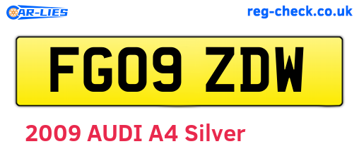 FG09ZDW are the vehicle registration plates.