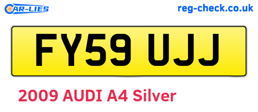 FY59UJJ are the vehicle registration plates.