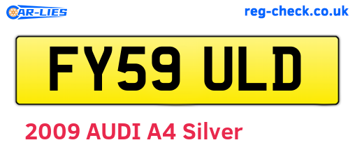 FY59ULD are the vehicle registration plates.