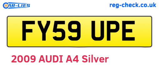FY59UPE are the vehicle registration plates.
