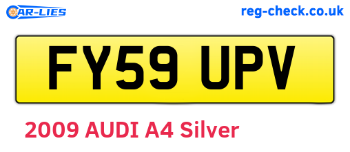 FY59UPV are the vehicle registration plates.