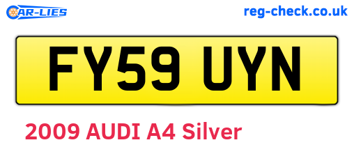 FY59UYN are the vehicle registration plates.