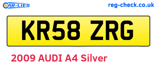 KR58ZRG are the vehicle registration plates.