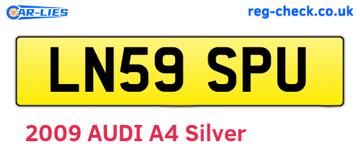 LN59SPU are the vehicle registration plates.