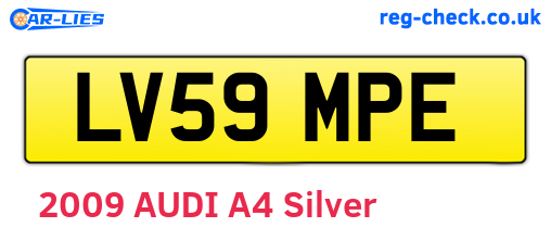 LV59MPE are the vehicle registration plates.