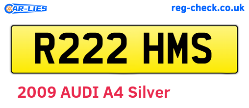 R222HMS are the vehicle registration plates.