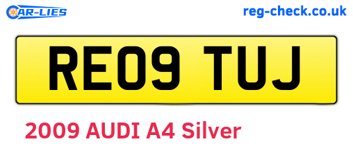 RE09TUJ are the vehicle registration plates.