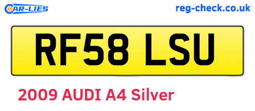 RF58LSU are the vehicle registration plates.