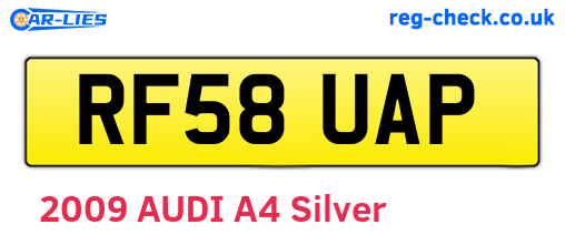 RF58UAP are the vehicle registration plates.
