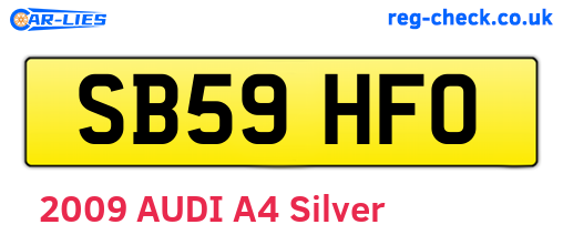 SB59HFO are the vehicle registration plates.