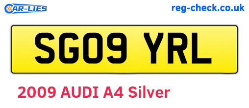 SG09YRL are the vehicle registration plates.