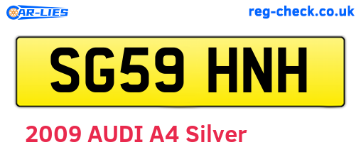 SG59HNH are the vehicle registration plates.