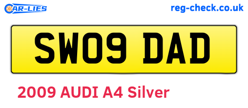 SW09DAD are the vehicle registration plates.