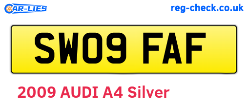 SW09FAF are the vehicle registration plates.