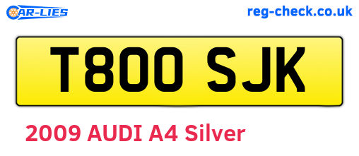 T800SJK are the vehicle registration plates.