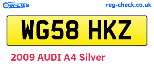 WG58HKZ are the vehicle registration plates.